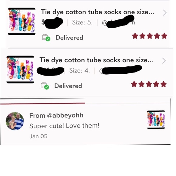 Tie dye cotton tube socks (1 pair- pick a color) - Picture 2 of 16